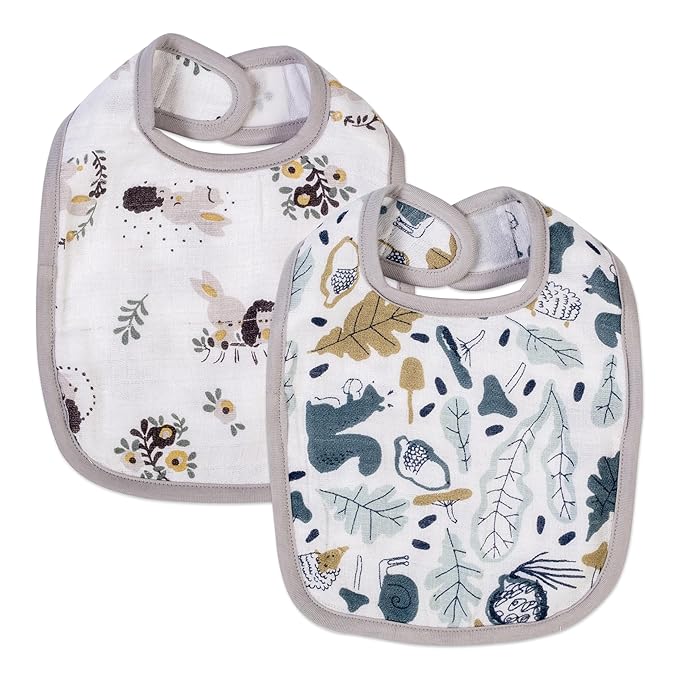 Mee Mee Baby Cotton Apron, Feeding Bibs Washable, Bibs Set for 0-12 Month (Pack of 2)
