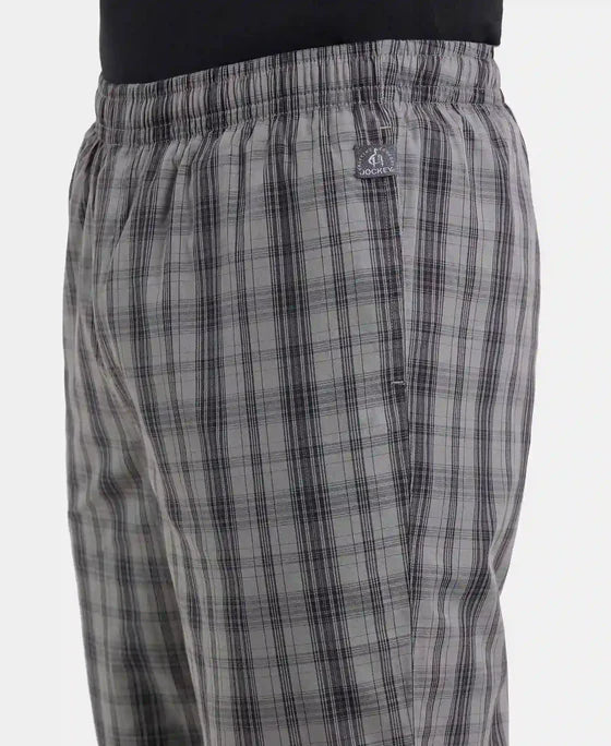 #9009 Super Combed Cotton Woven Fabric Regular Fit Checkered Pyjama with Side Pockets - Quiet