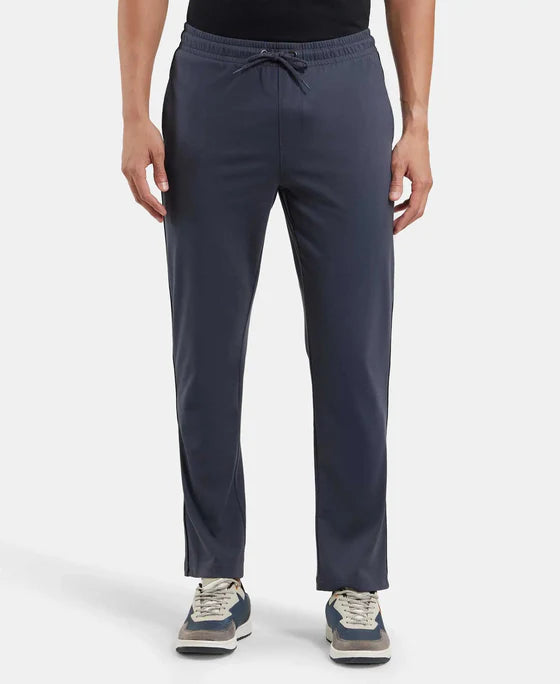 #9500 Super Combed Cotton Rich Regular Fit Trackpant with Side Pockets - Graphite & Black