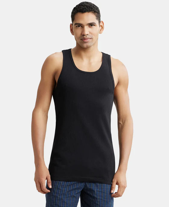 #9922 Super Combed Cotton Rib Round Neck with Racerback Gym Vest - Navy