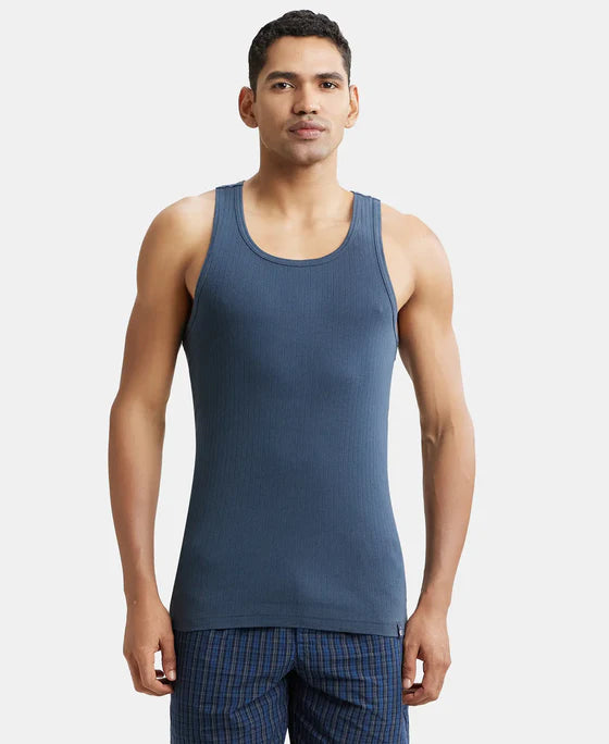 #9922 Super Combed Cotton Rib Round Neck with Racerback Gym Vest - Navy