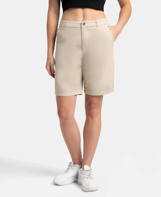 #A125 Super Combed Cotton Woven Twill Fabric Relaxed Fit Shorts with Convenient Side Pockets
