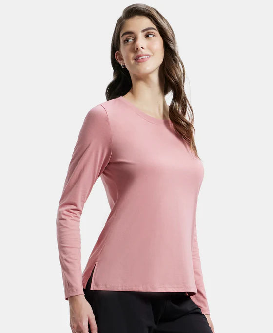 #A140Super Combed Cotton Rich Relaxed Fit Solid Round Neck Full Sleeve T-Shir