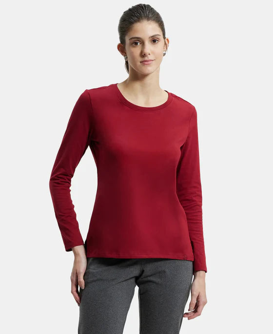 #A140Super Combed Cotton Rich Relaxed Fit Solid Round Neck Full Sleeve T-Shir
