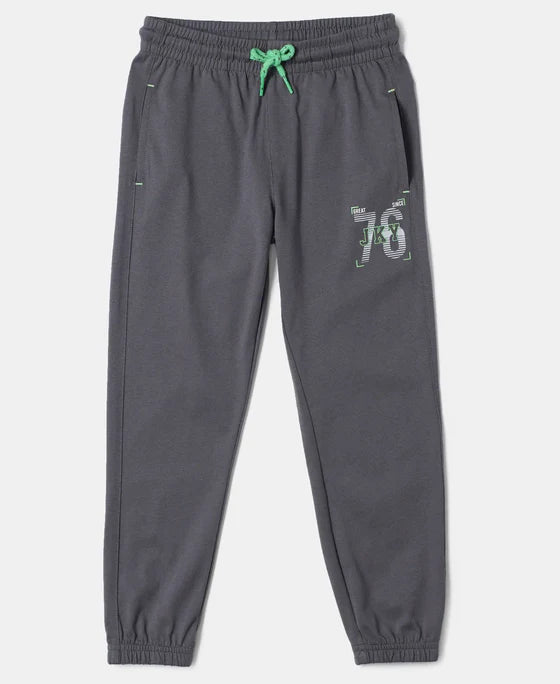 #AB10Boy's Super Combed Cotton Rich Graphic Printed Joggers with Elasticated Hem