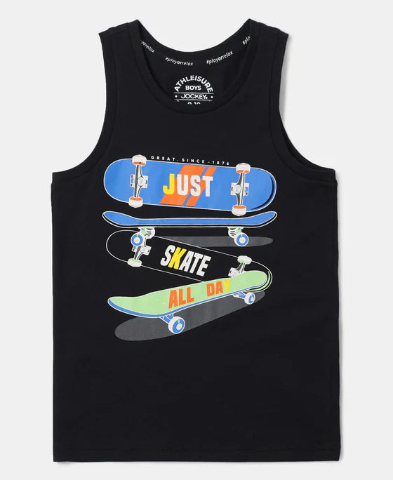 #AB14 Boy's Super Combed Cotton Graphic Printed Tank Top -