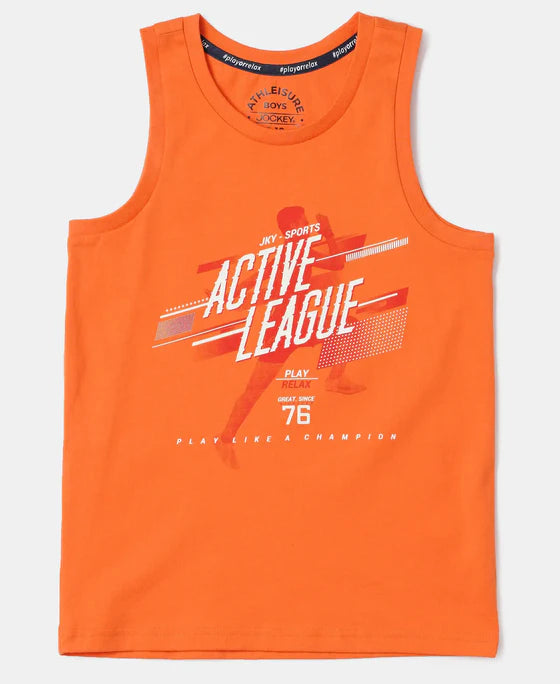 #AB14 Boy's Super Combed Cotton Graphic Printed Tank Top -