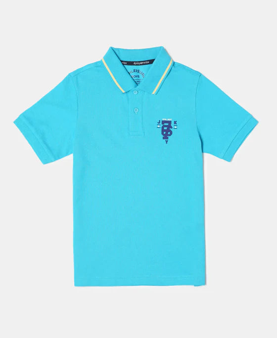 #AB24 Boy's Super Combed Cotton Rich Graphic Printed Half Sleeve Polo T-Shirt