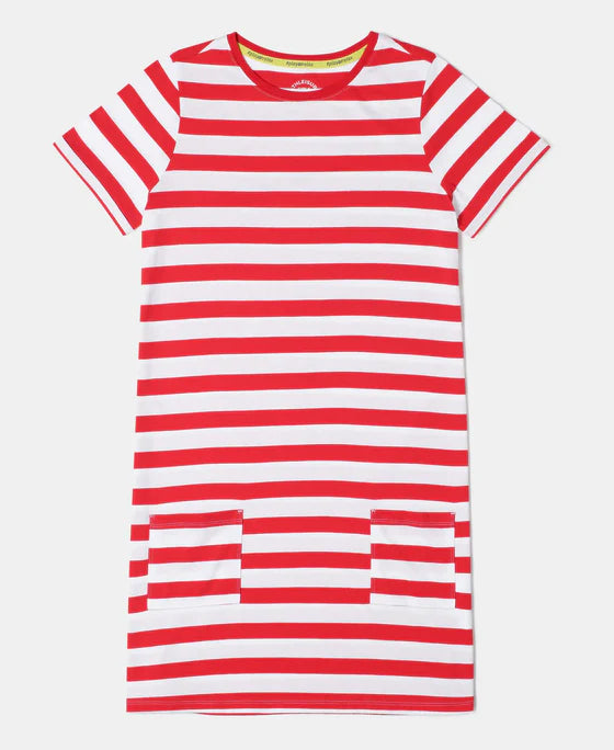 #AG72 Girl's Super Combed Cotton Striped Dress