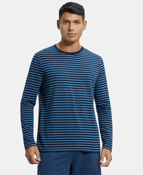 #AM01 Super Combed Cotton Rich Striped Round Neck Full Sleeve T-Shirt
