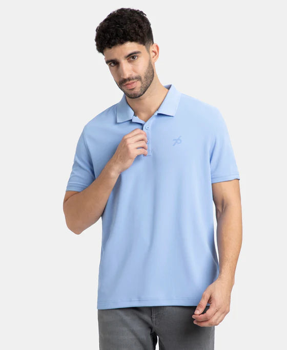 #AM38 Microfiber Fabric Solid Half Sleeve Polo T-Shirt with StayDry & StayFresh Technology