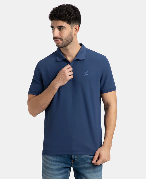 #AM38 Microfiber Fabric Solid Half Sleeve Polo T-Shirt with StayDry & StayFresh Technology