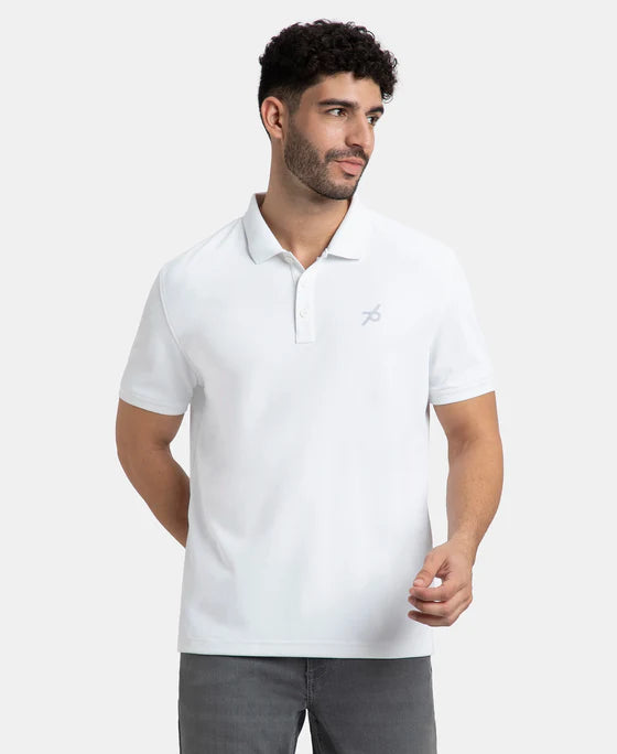 #AM38 Microfiber Fabric Solid Half Sleeve Polo T-Shirt with StayDry & StayFresh Technology