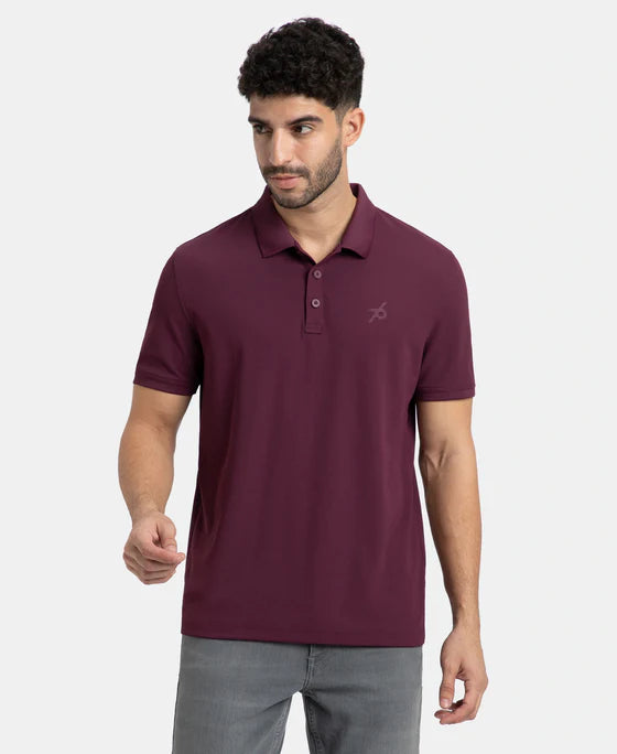 #AM38 Microfiber Fabric Solid Half Sleeve Polo T-Shirt with StayDry & StayFresh Technology