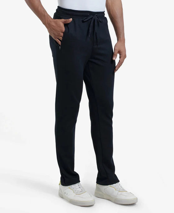 #AM44 Super Combed Cotton Rich Pique Slim Fit Trackpant with Side Zipper Pockets