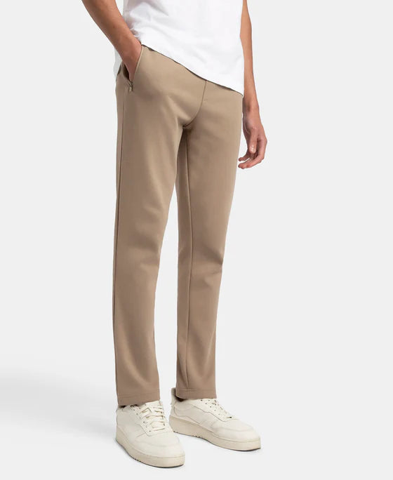 #AM44 Super Combed Cotton Rich Pique Slim Fit Trackpant with Side Zipper Pockets