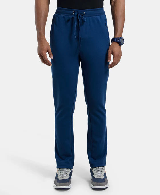 #AM44 Super Combed Cotton Rich Pique Slim Fit Trackpant with Side Zipper Pockets
