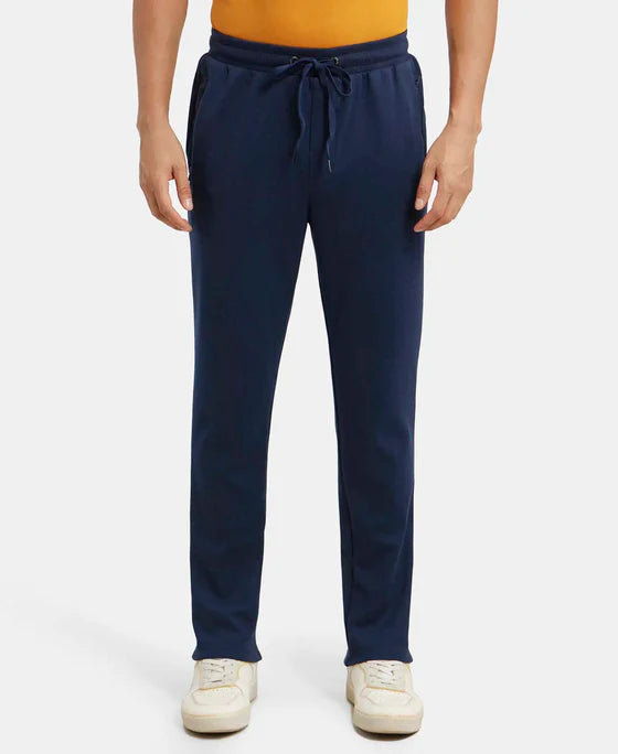 #AM44 Super Combed Cotton Rich Pique Slim Fit Trackpant with Side Zipper Pockets