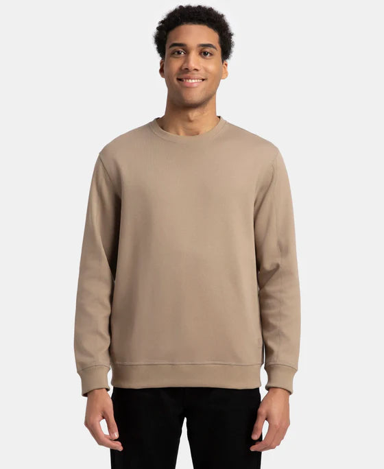 #AM48 Super Combed Cotton Rich Pique Sweatshirt with Ribbed Cuffs