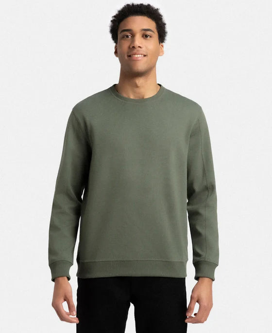#AM48 Super Combed Cotton Rich Pique Sweatshirt with Ribbed Cuffs