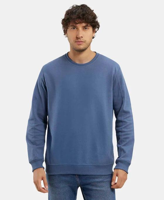 #AM48 Super Combed Cotton Rich Pique Sweatshirt with Ribbed Cuffs