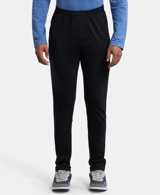 #AM49 Super Combed Cotton Rich Slim Fit Trackpants with Side and Zipper Media Pocket