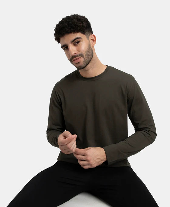 #AM95 Super Combed Cotton Rich Solid Round Neck Full Sleeve T-Shirt