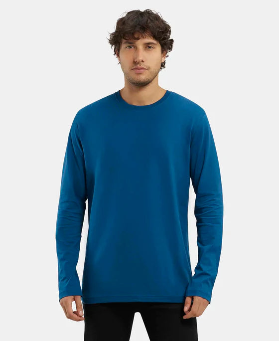 #AM95 Super Combed Cotton Rich Solid Round Neck Full Sleeve T-Shirt