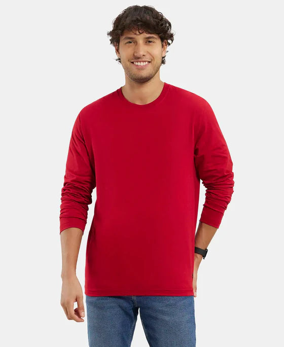 #AM95 Super Combed Cotton Rich Solid Round Neck Full Sleeve T-Shirt