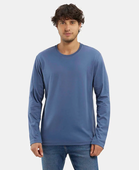 #AM95 Super Combed Cotton Rich Solid Round Neck Full Sleeve T-Shirt