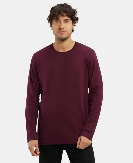 #AM95 Super Combed Cotton Rich Solid Round Neck Full Sleeve T-Shirt