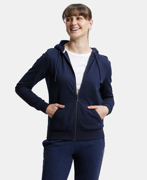 #AW30 Super Combed Cotton French Terry Fabric Hoodie Jacket with Side Pockets