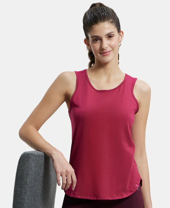 #AW77 Super Combed Cotton Rich Solid Curved Hem Styled Tank Top