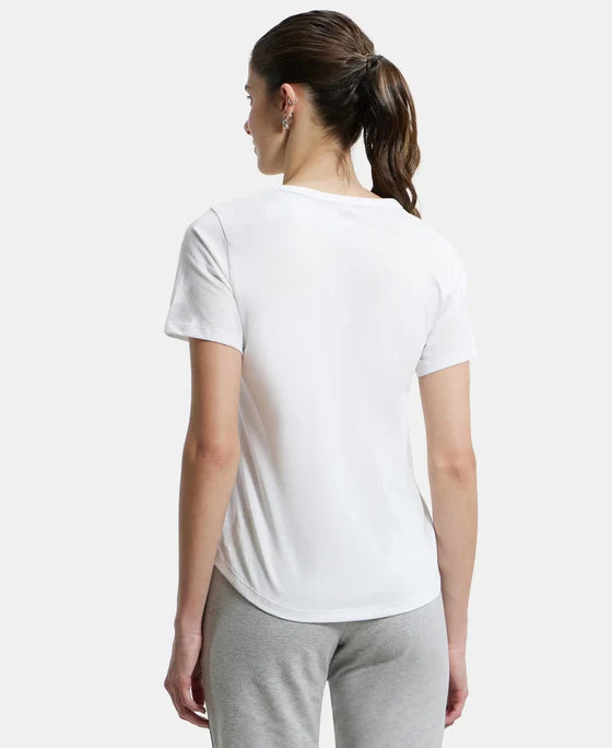 #AW88 Super Combed Cotton Rich Relaxed Fit Solid Curved Hem Styled Half Sleeve T-Shirt
