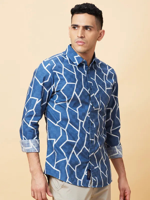 Being Human Clothing Mens-Top Shirts Denim Blue #BHMLS24506