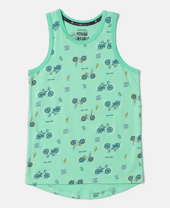 #CB01 Boy's Super Combed Cotton Printed Tank Top