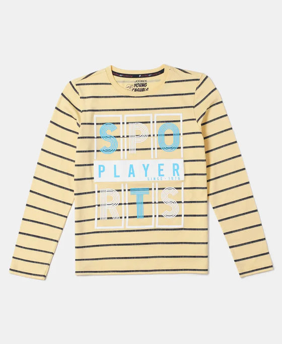 #CB04 Boy's Super Combed Cotton Graphic Printed Full Sleeve T-Shirt