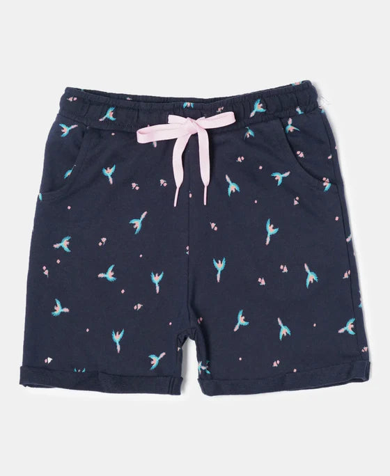 #CG02 Girl's Super Combed Cotton French Terry Printed Shorts