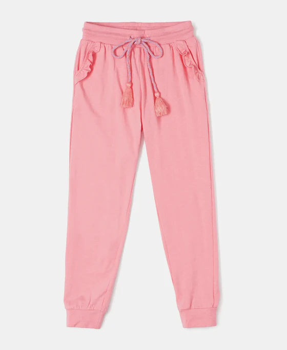 #CG18 Girl's Super Combed Cotton Elastane Stretch Slim Fit Joggers