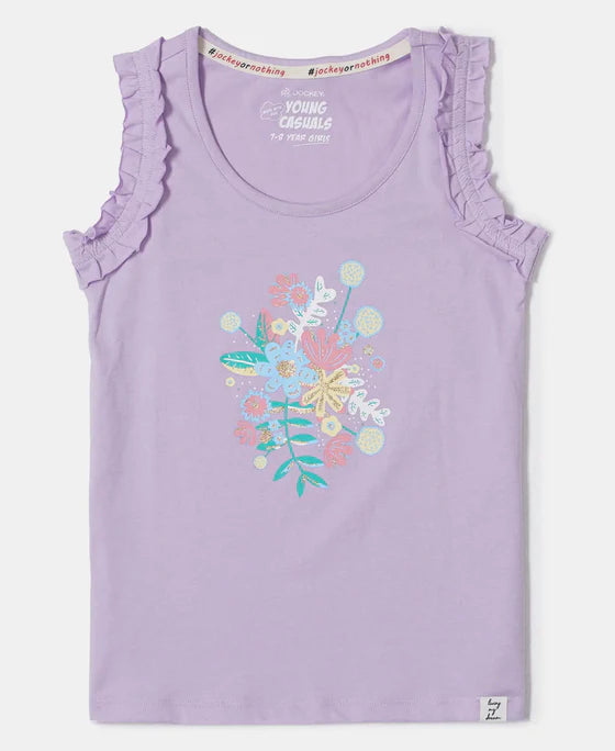 #CG19 Girl's Super Combed Cotton Graphic Printed Tank Top
