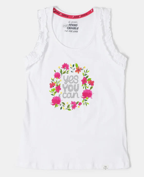 #CG19 Girl's Super Combed Cotton Graphic Printed Tank Top