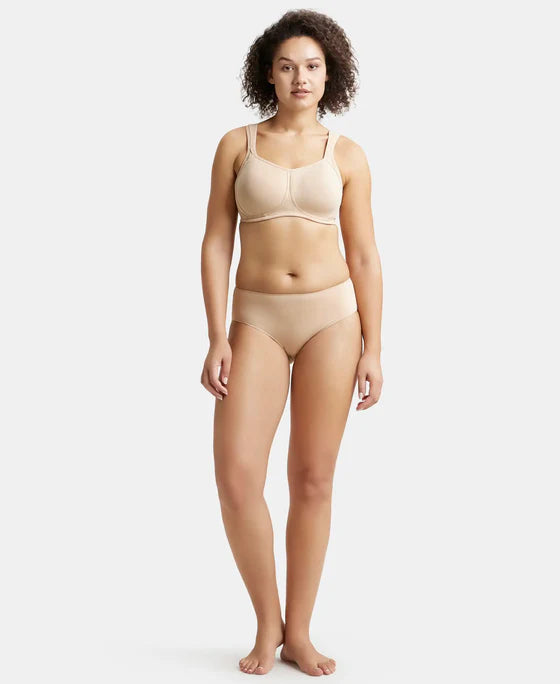 #FE78 Wirefree Padded Super Combed Cotton Elastane Stretch Full Coverage Plus Size Bra with Broad Cushioned Fabric Strap