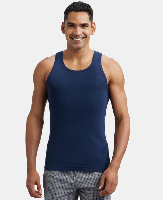 #fp04 Super Combed Cotton Rib Round Neck Sleeveless Vest