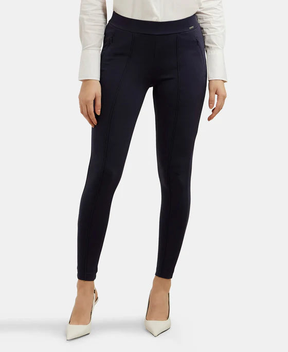 #IW05 Rayon Nylon Elastane Stretch Treggings with Side Zipper Pockets