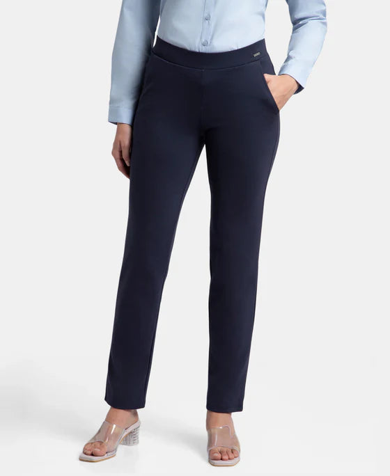 #IW45 Rayon Nylon Elastane All Day Straight Pants with Durable Waistband