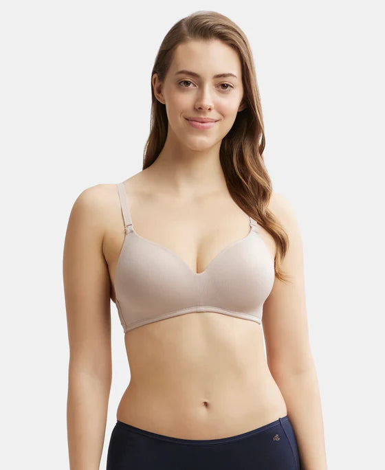 #JW11 Wirefree Padded Tencel Lyocell Elastane Stretch Full Coverage Multiway T-Shirt Bra with Adjustable Straps -