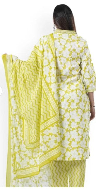 Kurta With Trousers And Dupatta#KS-S25-SK-0136