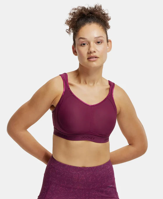 #MI11 Wirefree Non Padded Plus Size Microfiber Elastane Stretch Full Coverage Sports Bra with StayDry Treatment