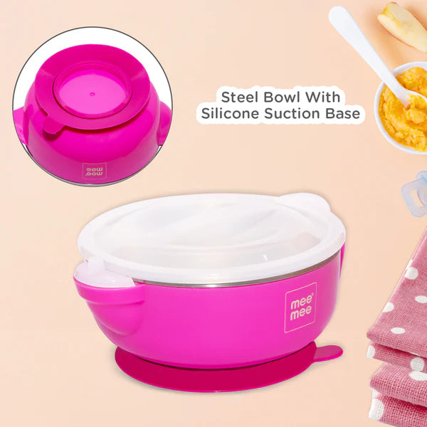Stay Warm Baby Steel Bowl (Pink)