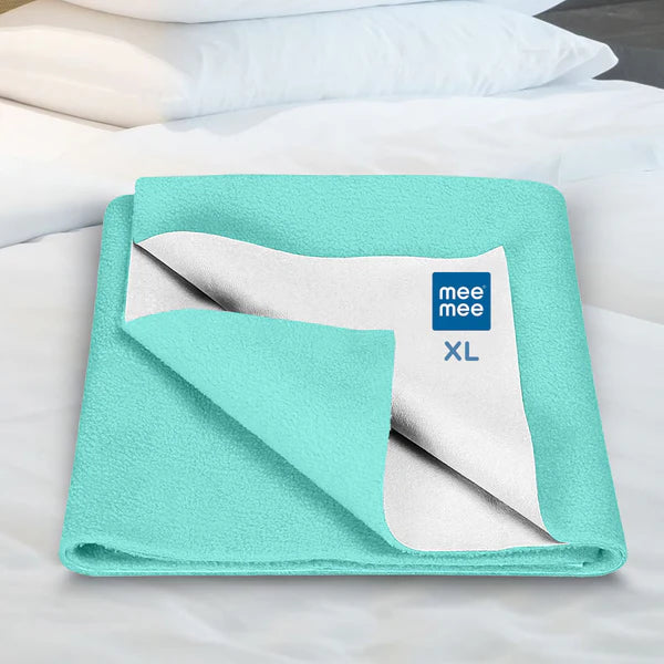 Reusable Water Proof Cotton Bed Protector Sheet/Extra Absorbent Mat/Dry Sheets/Urine Sheet/Dry Mat Small Blue
